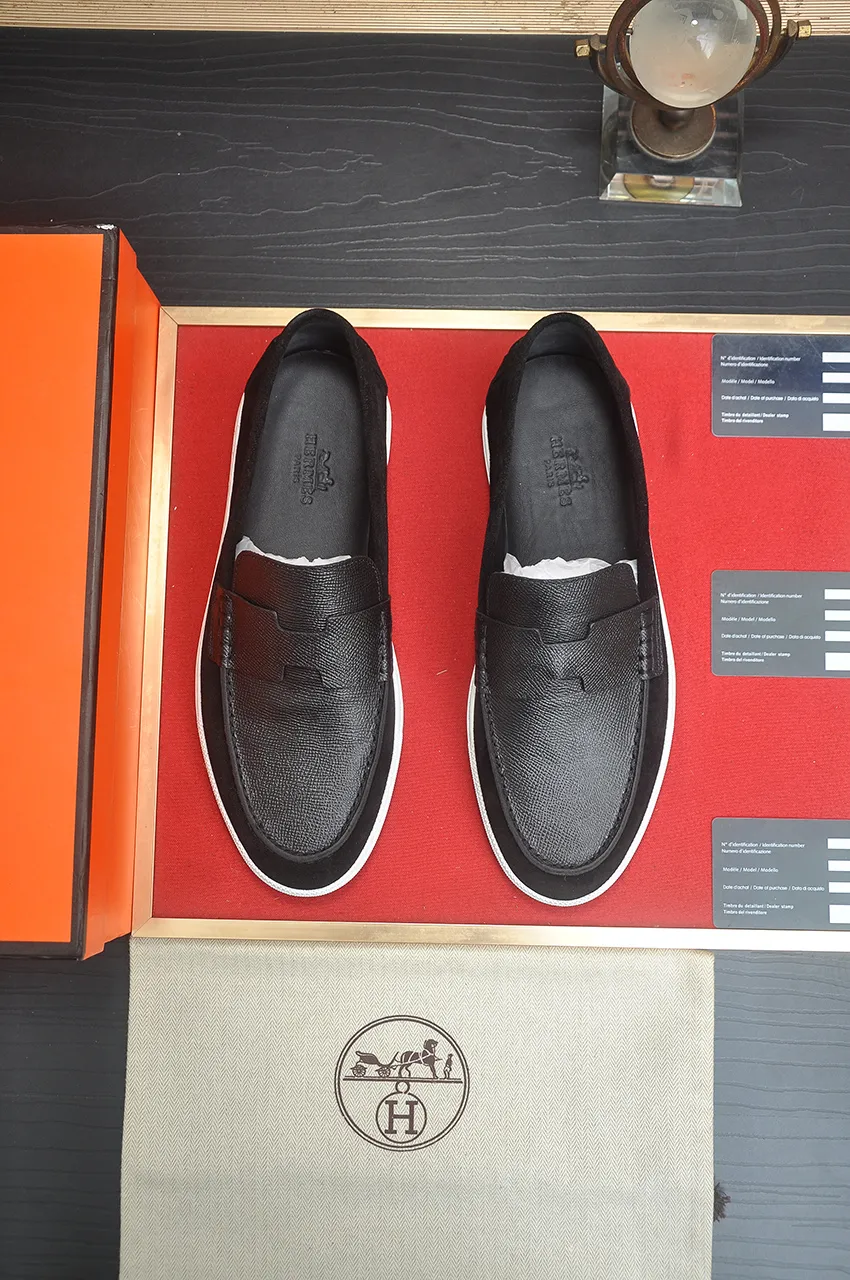 Men's shoes💰540💶[HERMES] (cowhide lining)🍀Italian top luxury🍀He does not pursue novel styles and gorgeous colors, but attracts the favor of successful men with his flawless, elegant and classic style. Formal leather shoes This very comfortable, simple and stable style allows you to easily match any style! The pattern is absolutely 1:1 refined from the original case, and we strive for excellence in materials, imported cowhide + cowhide lining💪💪💪extraordinary texture👍! .Code number: 39-45 (45 customized)